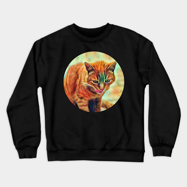 Amusing floppy cat Crewneck Sweatshirt by GoranDesign